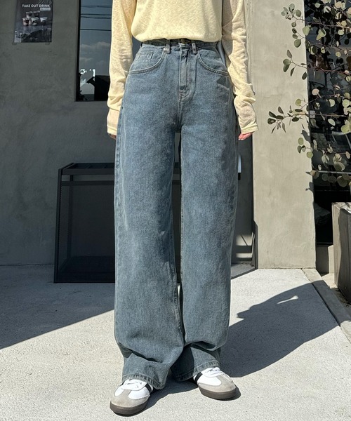 LE MORE(リモア)の「オーバルデニムパンツ(デニムパンツ・レディース・ライトブルー/ブルー・FREE)」の11枚目の写真