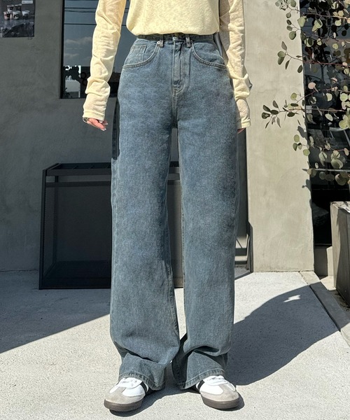 LE MORE(リモア)の「オーバルデニムパンツ(デニムパンツ・レディース・ライトブルー/ブルー・FREE)」の9枚目の写真
