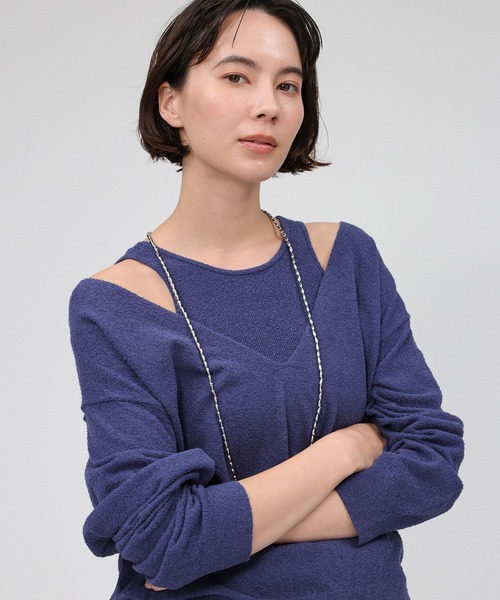 バビロン　シルク混ブークレニットコンビ 楽天市場】【SALE／49%OFF】シルク混ブークレニットコンビ