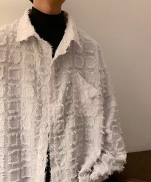 ビッグシルエットチェック テクスチャー シャツ