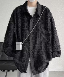 ビッグシルエットチェック テクスチャー シャツ