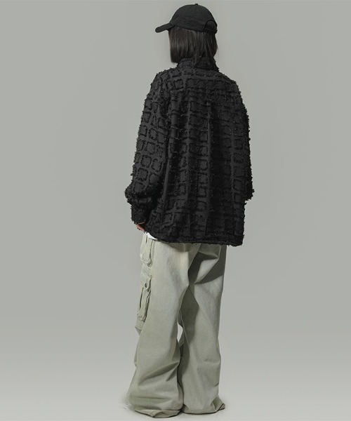 FreeZone(フリーゾーン)の「ビッグシルエットチェック テクスチャー シャツ(シャツ/ブラウス・メンズ・ブラック/ホワイト/ブルー/グレー・F)」の22枚目の写真