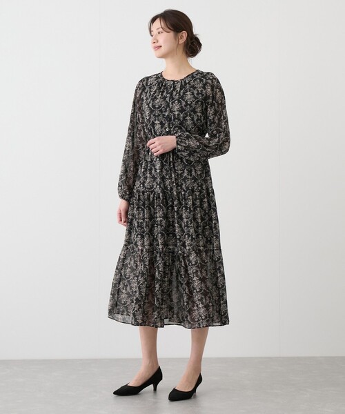 Jayro（ジャイロ）の「プリントウエストしぼりワンピース（ワンピース・レディース・ブラック/オフホワイト/ブルー・FREE）」の15枚目の写真