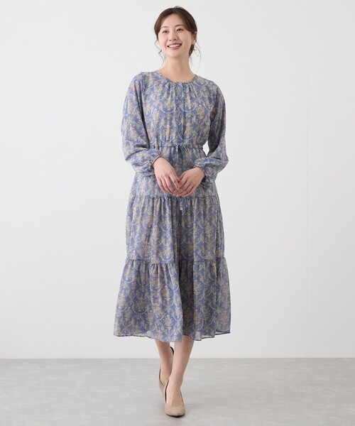 Jayro（ジャイロ）の「プリントウエストしぼりワンピース（ワンピース・レディース・ブラック/オフホワイト/ブルー・FREE）」の17枚目の写真