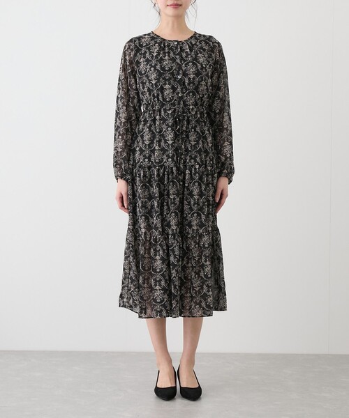 Jayro（ジャイロ）の「プリントウエストしぼりワンピース（ワンピース・レディース・ブラック/オフホワイト/ブルー・FREE）」の10枚目の写真