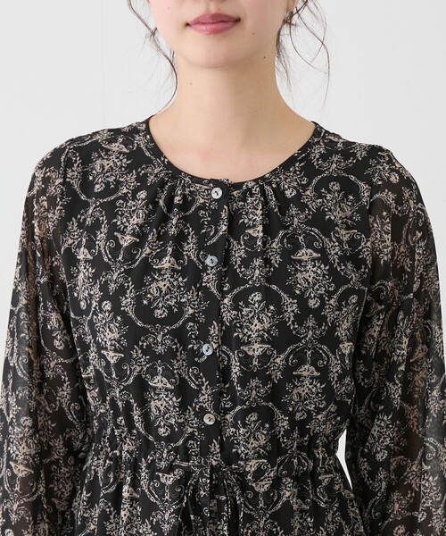 Jayro（ジャイロ）の「プリントウエストしぼりワンピース（ワンピース・レディース・ブラック/オフホワイト/ブルー・FREE）」の13枚目の写真