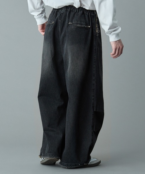 RUUBON】parachute fringe denim pants / パラシュートフリンジ