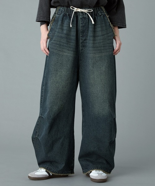 RUUBON】parachute fringe denim pants / パラシュートフリンジ