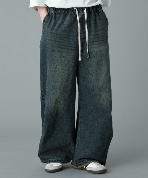 RUUBON】parachute fringe denim pants / パラシュートフリンジ