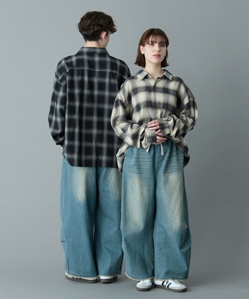 RUUBON】parachute fringe denim pants / パラシュートフリンジ