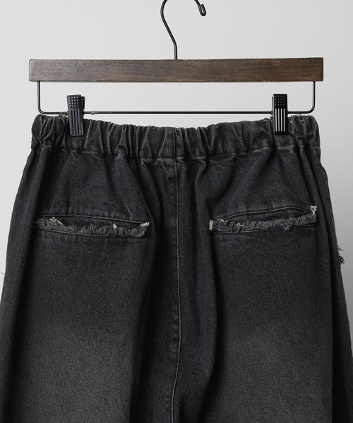 RUUBON（ルーボン）の「【RUUBON】parachute fringe denim pants / パラシュートフリンジデニムパンツ（デニムパンツ・メンズ・サックスブルー/ブラック/インディゴブルー・S/M/L）」の5枚目の写真
