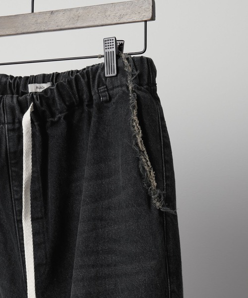 RUUBON（ルーボン）の「【RUUBON】parachute fringe denim pants / パラシュートフリンジデニムパンツ（デニムパンツ・メンズ・サックスブルー/ブラック/インディゴブルー・S/M/L）」の6枚目の写真