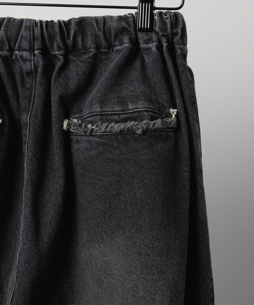 RUUBON（ルーボン）の「【RUUBON】parachute fringe denim pants / パラシュートフリンジデニムパンツ（デニムパンツ・メンズ・サックスブルー/ブラック/インディゴブルー・S/M/L）」の7枚目の写真