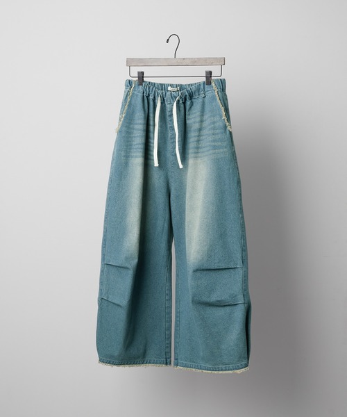 RUUBON（ルーボン）の「【RUUBON】parachute fringe denim pants / パラシュートフリンジデニムパンツ（デニムパンツ・メンズ・サックスブルー/ブラック/インディゴブルー・S/M/L）」の11枚目の写真
