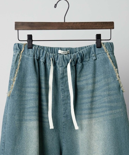 RUUBON（ルーボン）の「【RUUBON】parachute fringe denim pants / パラシュートフリンジデニムパンツ（デニムパンツ・メンズ・サックスブルー/ブラック/インディゴブルー・S/M/L）」の13枚目の写真