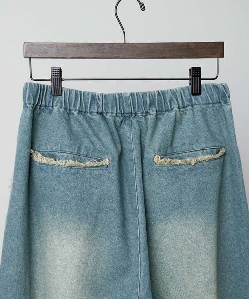RUUBON（ルーボン）の「【RUUBON】parachute fringe denim pants / パラシュートフリンジデニムパンツ（デニムパンツ・メンズ・サックスブルー/ブラック/インディゴブルー・S/M/L）」の14枚目の写真
