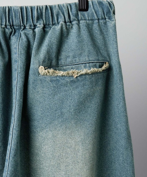 RUUBON（ルーボン）の「【RUUBON】parachute fringe denim pants / パラシュートフリンジデニムパンツ（デニムパンツ・メンズ・サックスブルー/ブラック/インディゴブルー・S/M/L）」の16枚目の写真