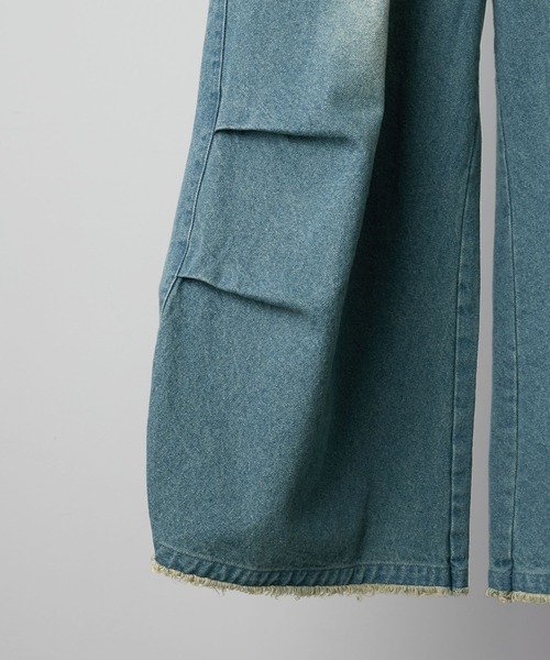 RUUBON（ルーボン）の「【RUUBON】parachute fringe denim pants / パラシュートフリンジデニムパンツ（デニムパンツ・メンズ・サックスブルー/ブラック/インディゴブルー・S/M/L）」の17枚目の写真