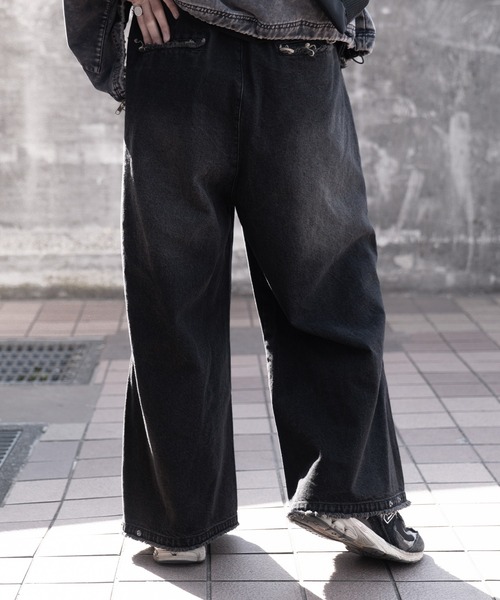 RUUBON（ルーボン）の「【RUUBON】parachute fringe denim pants / パラシュートフリンジデニムパンツ（デニムパンツ・メンズ・サックスブルー/ブラック/インディゴブルー・S/M/L）」の22枚目の写真