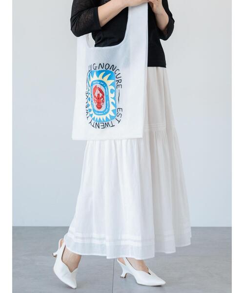 Lugnoncure（ルノンキュール）の「ピンタックギャザースカート《2025spring catalog item》（スカート・レディース・オフホワイト/ブラック・F）」の3枚目の写真