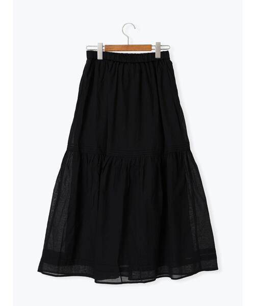 Lugnoncure（ルノンキュール）の「ピンタックギャザースカート《2025spring catalog item》（スカート・レディース・オフホワイト/ブラック・F）」の12枚目の写真