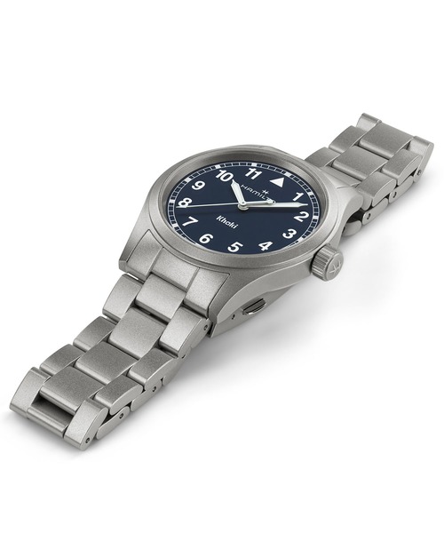 HAMILTON（ハミルトン）の「HAMILTON [ハミルトン] 腕時計 Khaki Field （カーキ フィールド）  クオーツ 38MM ブルー×シルバー（アナログ腕時計・メンズ・ブルー・FREE）」の4枚目の写真