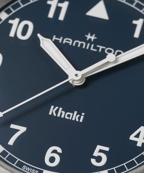 HAMILTON（ハミルトン）の「HAMILTON [ハミルトン] 腕時計 Khaki Field （カーキ フィールド）  クオーツ 38MM ブルー×シルバー（アナログ腕時計・メンズ・ブルー・FREE）」の3枚目の写真