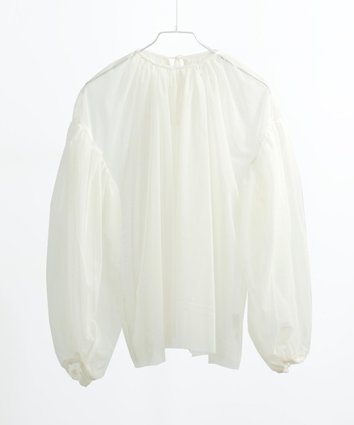 Fashion Letter（ファッションレター）の「チュールギャザー長袖ブラウス（シャツ/ブラウス・レディース・アイボリー/グレイッシュベージュ/ブラック/グレー・M）」の15枚目の写真