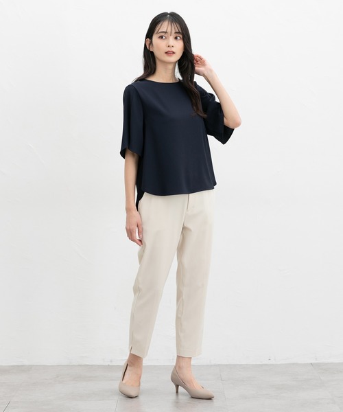 Honeys（ハニーズ）の「【抗菌防臭】クロップドパンツ（スラックス・レディース・ネイビー/アイボリー/ブラック/杢グレー・3L/L/LL/M/S/SS）」の17枚目の写真