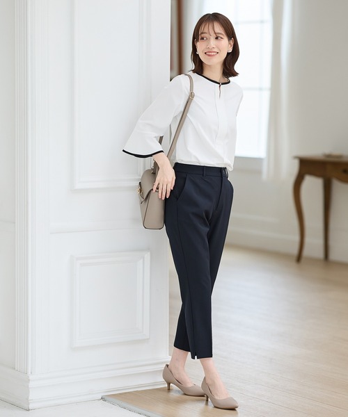 Honeys（ハニーズ）の「【抗菌防臭】クロップドパンツ（スラックス・レディース・ネイビー/アイボリー/ブラック/杢グレー・3L/L/LL/M/S/SS）」の21枚目の写真