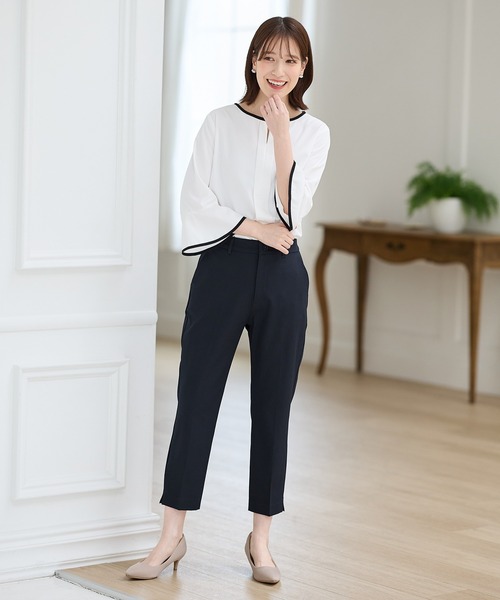 Honeys（ハニーズ）の「【抗菌防臭】クロップドパンツ（スラックス・レディース・ネイビー/アイボリー/ブラック/杢グレー・3L/L/LL/M/S/SS）」の22枚目の写真