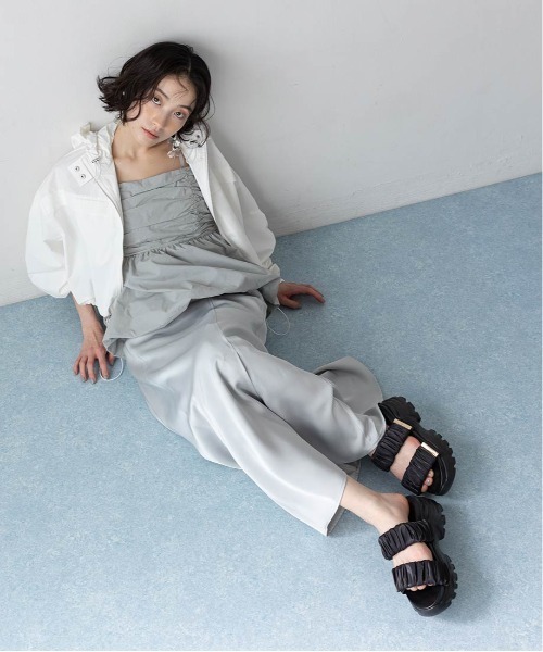 RANDA（ランダ）の「ペプラムバルーンビスチェ＆サテンナロースカートセット（ワンピース・レディース・クリーム/ミント/ブラウン・1/0）」の6枚目の写真