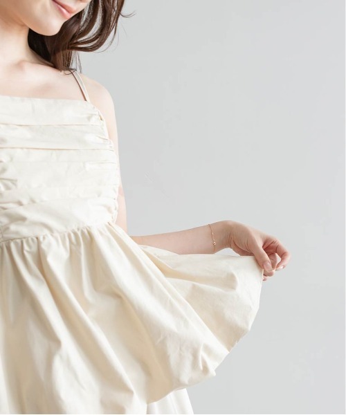 RANDA（ランダ）の「ペプラムバルーンビスチェ＆サテンナロースカートセット（ワンピース・レディース・クリーム/ミント/ブラウン・1/0）」の13枚目の写真