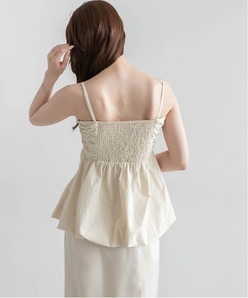 RANDA（ランダ）の「ペプラムバルーンビスチェ＆サテンナロースカートセット（ワンピース・レディース・クリーム/ミント/ブラウン・1/0）」の14枚目の写真