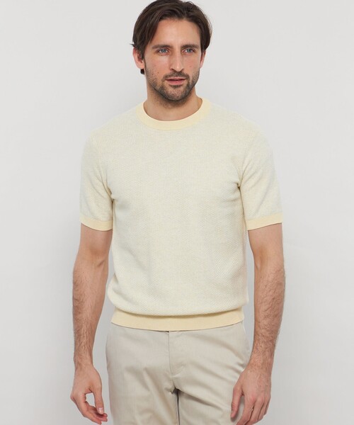 MACKINTOSH LONDON（マッキントッシュ ロンドン）の「交編メランジコットンニットT（Tシャツ/カットソー・メンズ・ブルー系その他2/グレー/ライトイエロー/ベージュ・M/XL/L）」の4枚目の写真
