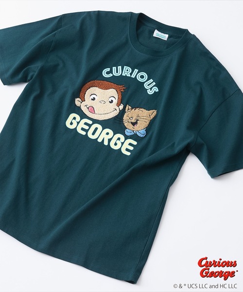 UNIIT(ユニット)の「【CURIOUS GEORGE/おさるのジョージ】オリジナルデザイン Tシャツ ジョージ ドロップショルダー ビッグシルエット ユニセックス(Tシャツ/カットソー・メンズ・ホワイト/オフホワイト/ダークグリーン・X-LARGE/SMALL/LARGE/MEDIUM)」の3枚目の写真