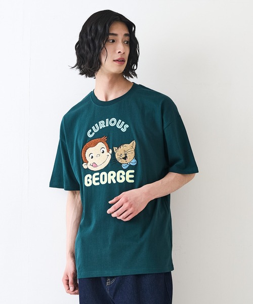 UNIIT(ユニット)の「【CURIOUS GEORGE/おさるのジョージ】オリジナルデザイン Tシャツ ジョージ ドロップショルダー ビッグシルエット ユニセックス(Tシャツ/カットソー・メンズ・ホワイト/オフホワイト/ダークグリーン・X-LARGE/SMALL/LARGE/MEDIUM)」の11枚目の写真