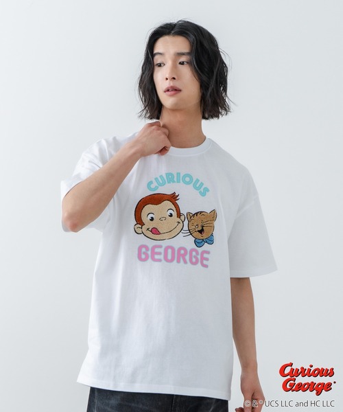 UNIIT(ユニット)の「【CURIOUS GEORGE/おさるのジョージ】オリジナルデザイン Tシャツ ジョージ ドロップショルダー ビッグシルエット ユニセックス(Tシャツ/カットソー・メンズ・ホワイト/オフホワイト/ダークグリーン・X-LARGE/SMALL/LARGE/MEDIUM)」の16枚目の写真