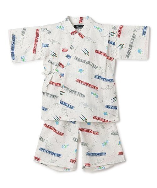 kladskap（クレードスコープ）の「銀河鉄道柄甚平（浴衣・キッズ・ネイビー/オフホワイト・S(80-90cm)/M(100-110cm)/L(120-130cm)）」の2枚目の写真