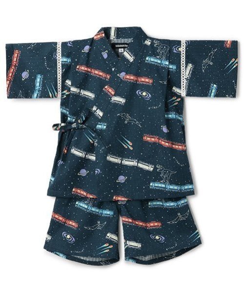 kladskap（クレードスコープ）の「銀河鉄道柄甚平（浴衣・キッズ・ネイビー/オフホワイト・S(80-90cm)/M(100-110cm)/L(120-130cm)）」の14枚目の写真