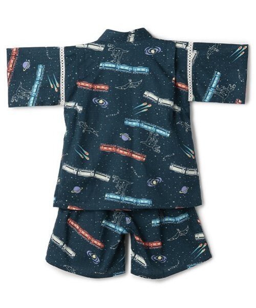 kladskap（クレードスコープ）の「銀河鉄道柄甚平（浴衣・キッズ・ネイビー/オフホワイト・S(80-90cm)/M(100-110cm)/L(120-130cm)）」の15枚目の写真