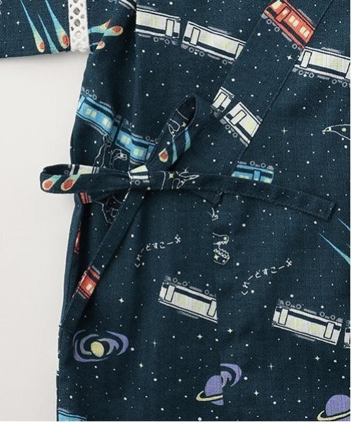 kladskap（クレードスコープ）の「銀河鉄道柄甚平（浴衣・キッズ・ネイビー/オフホワイト・S(80-90cm)/M(100-110cm)/L(120-130cm)）」の19枚目の写真