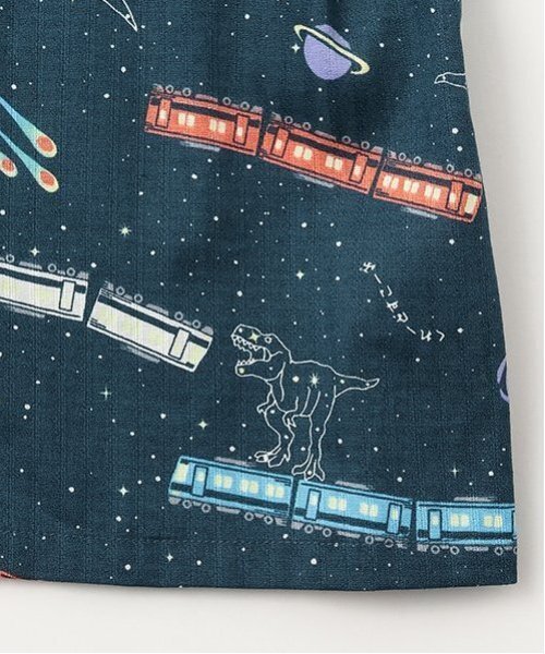 kladskap（クレードスコープ）の「銀河鉄道柄甚平（浴衣・キッズ・ネイビー/オフホワイト・S(80-90cm)/M(100-110cm)/L(120-130cm)）」の4枚目の写真