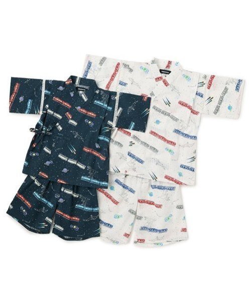 kladskap（クレードスコープ）の「銀河鉄道柄甚平（浴衣・キッズ・ネイビー/オフホワイト・S(80-90cm)/M(100-110cm)/L(120-130cm)）」の8枚目の写真