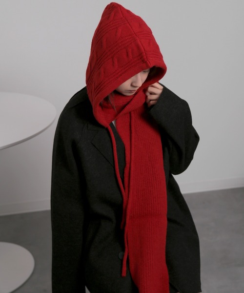 CLANE マフラーニットキャップ ニット帽 ニットキャップ イヤーフラップ パイロットキャップ風