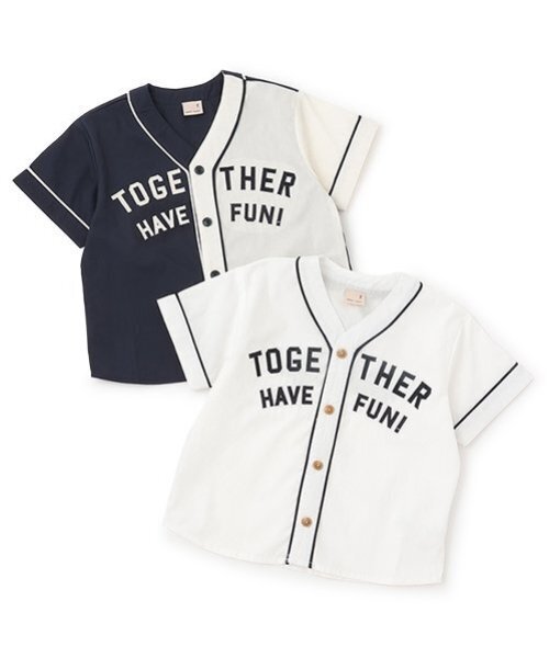 petit main（プティマイン）の「ベースボール半袖シャツ（シャツ/ブラウス・キッズ・オフホワイト/カラフル・120cm/80ｃｍ/130cm/100cm/90cm/110cm）」の14枚目の写真