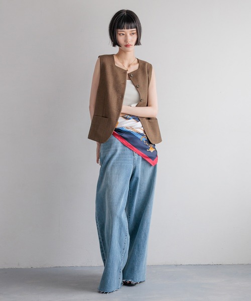 LOWRYS FARM（ローリーズファーム）の「スカーフ１１０＊１１０ 494427（バンダナ/スカーフ・レディース・ピンク/ブルー/オレンジ/ブルー系その他7・FREE）」の21枚目の写真