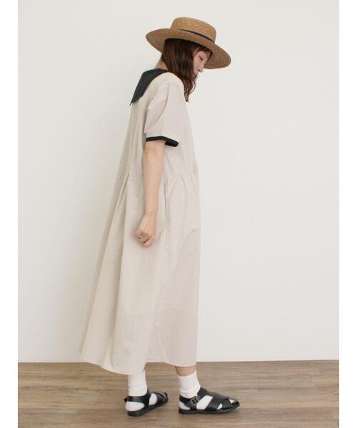 Samansa Mos2（サマンサ モスモス）の「【S/Mサイズ】セーラー襟前立てレース配色ワンピース（ワンピース・レディース・ダークブラウン/ブルー/キナリ・S/M）」の20枚目の写真