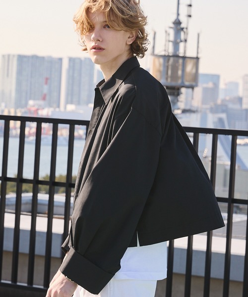 ANEDIST（アンディスト）の「ネクタイ付きワイドスリーブショート丈シャツ（シャツ/ブラウス・メンズ・ホワイト/ブラック/サックスブルー・M/L）」の7枚目の写真