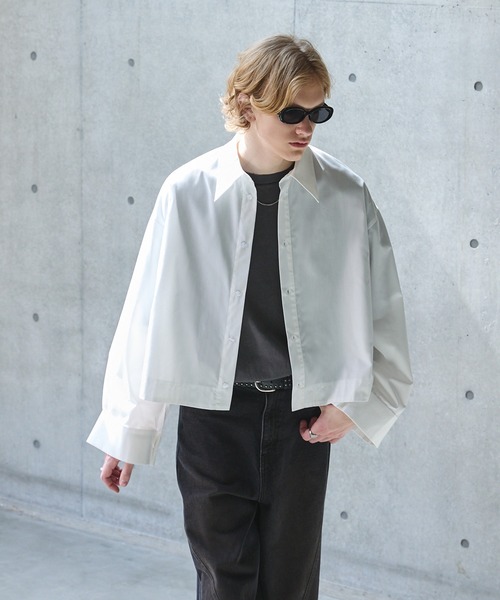 ANEDIST（アンディスト）の「ネクタイ付きワイドスリーブショート丈シャツ（シャツ/ブラウス・メンズ・ホワイト/ブラック/サックスブルー・M/L）」の22枚目の写真